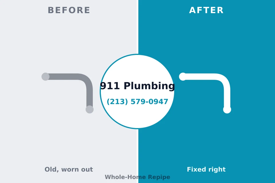 Before and after: plumbing repair Estell Manor, NJ